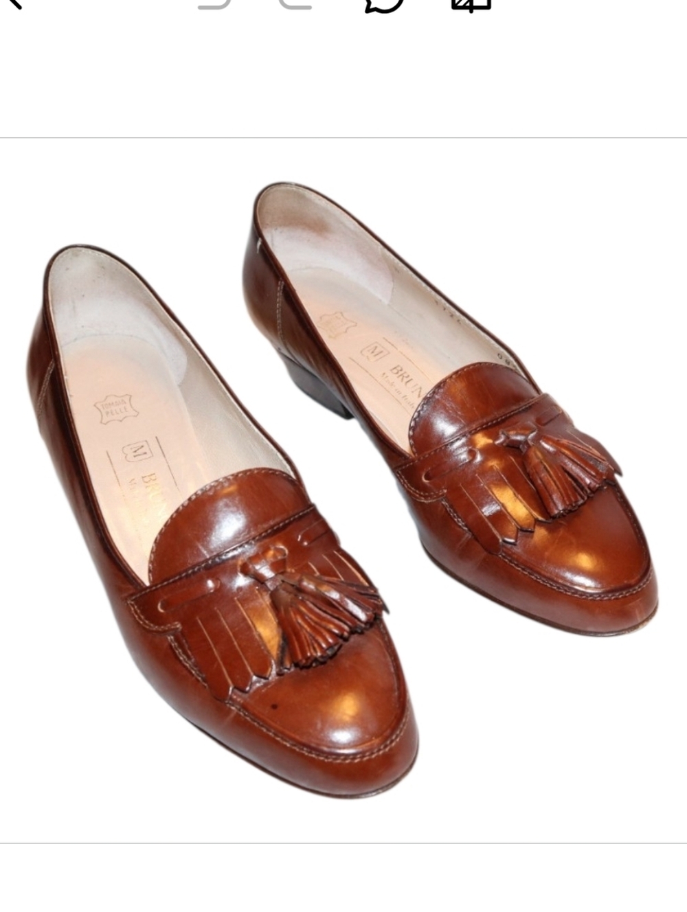 Bruno Magli Kiltie Tassel Brown Loafers Size 4.5B